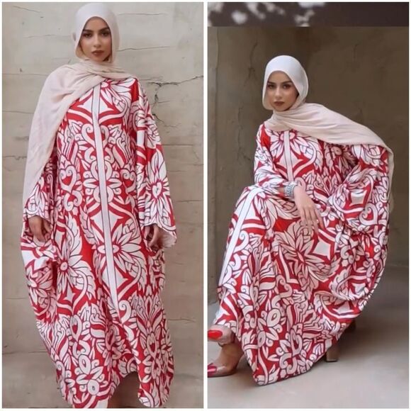 H&M Ramadan Modest Collection Satin Kaftan Dress - Picture 3 of 8